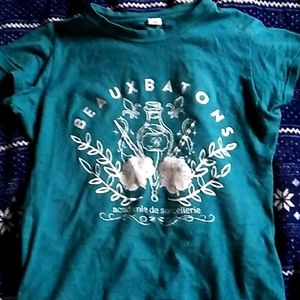 Tultex short sleeve cyan graphic tee